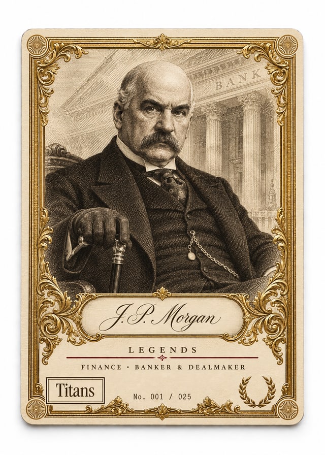 J.P. Morgan, Titans Legends card, front