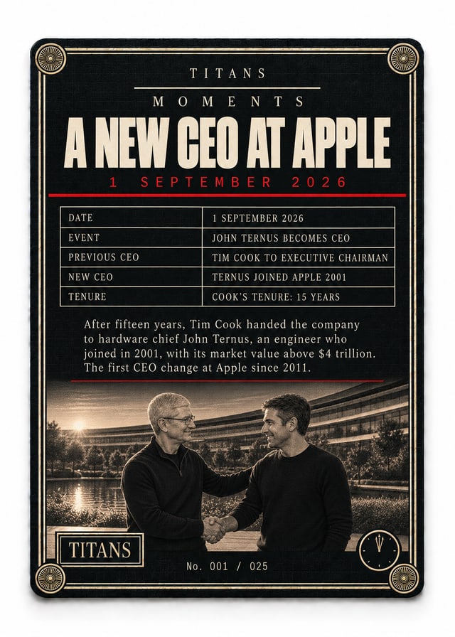 A New CEO at Apple, Titans Moments card, back