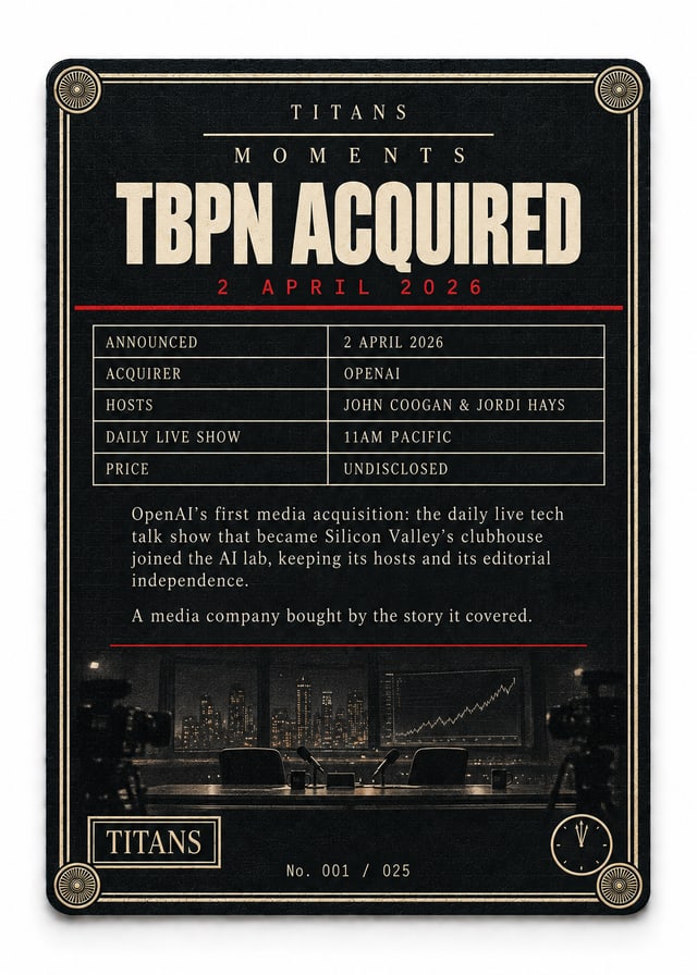 TBPN Acquired, Titans Moments card, back
