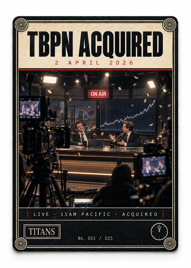 TBPN Acquired, Titans Moments card, front