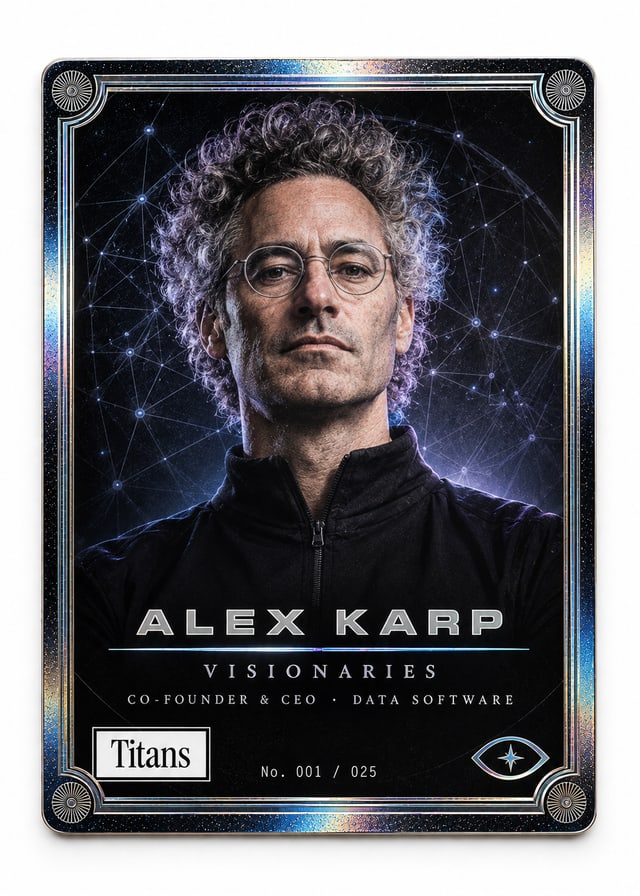 Alex Karp, Titans Visionaries card, front